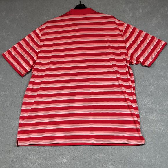 Nike Dri Fit Performance Golf Shirt Men’s XXL Standard Fit Stripes Red Pink 2XL - Picture 7 of 11